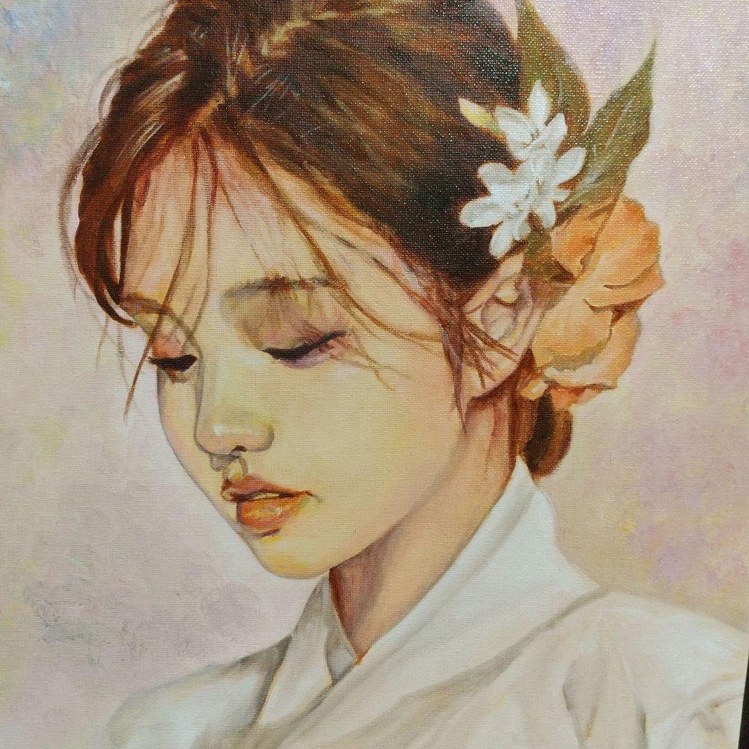 女性の肖像 油彩画 8号 F8 油絵 人物画#5