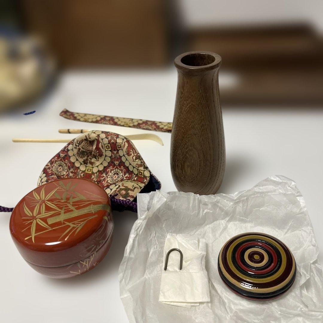 茶道具　桑茶箱セット