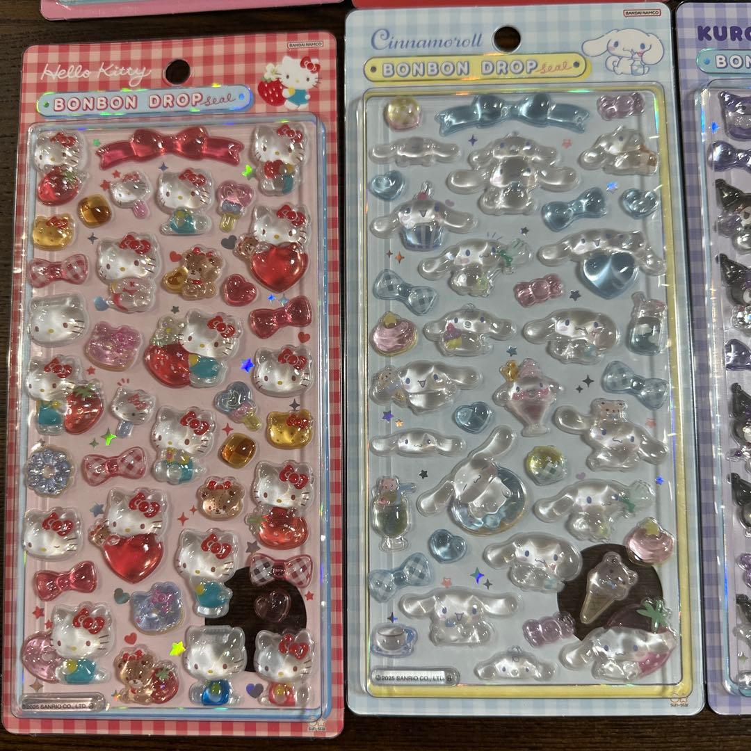 【正規品】サンリオ12枚セット　ボンボンドロップシール　ミニ　うるちゅるシール