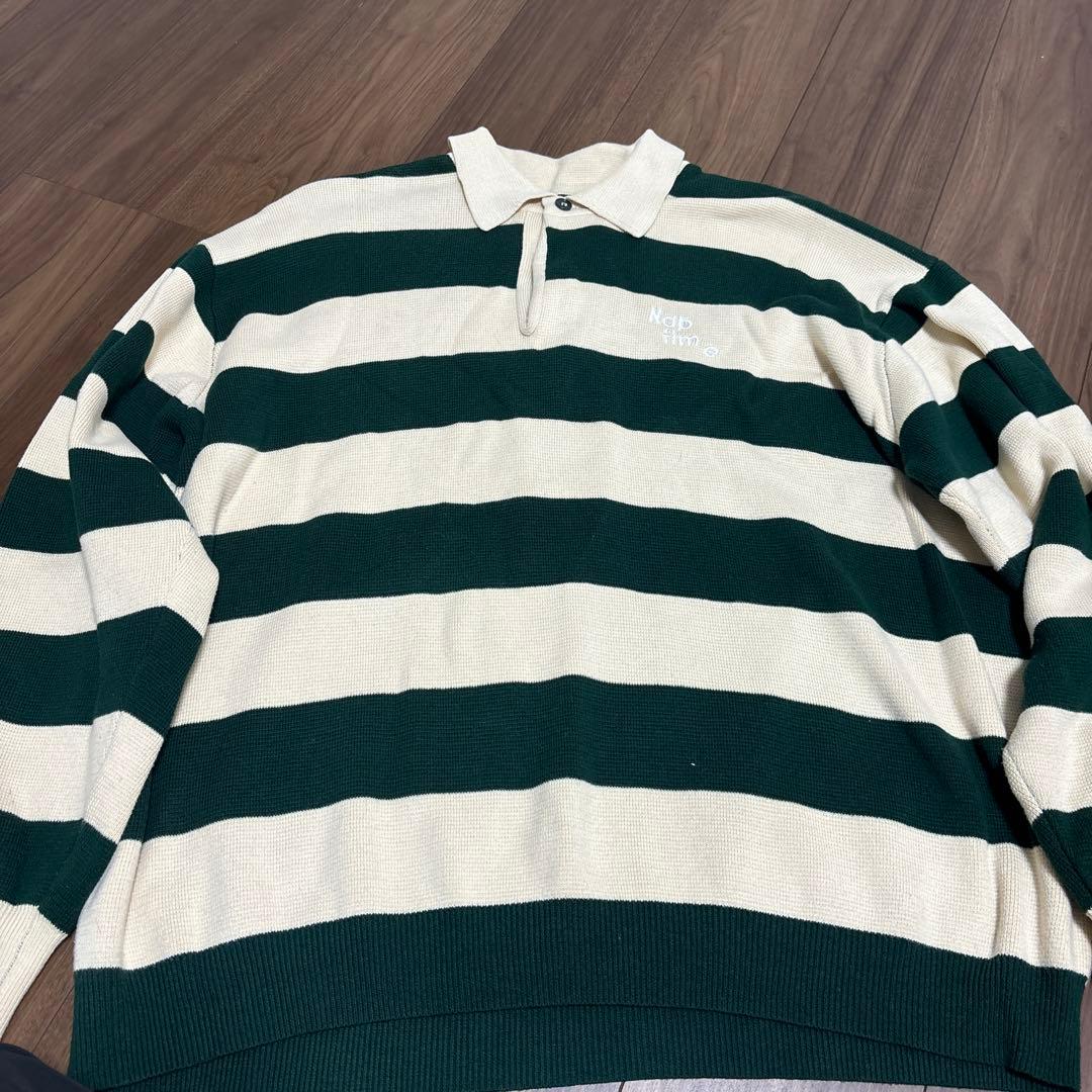 Naptime ニットラガーシャツ(グリーンSIZE:L)