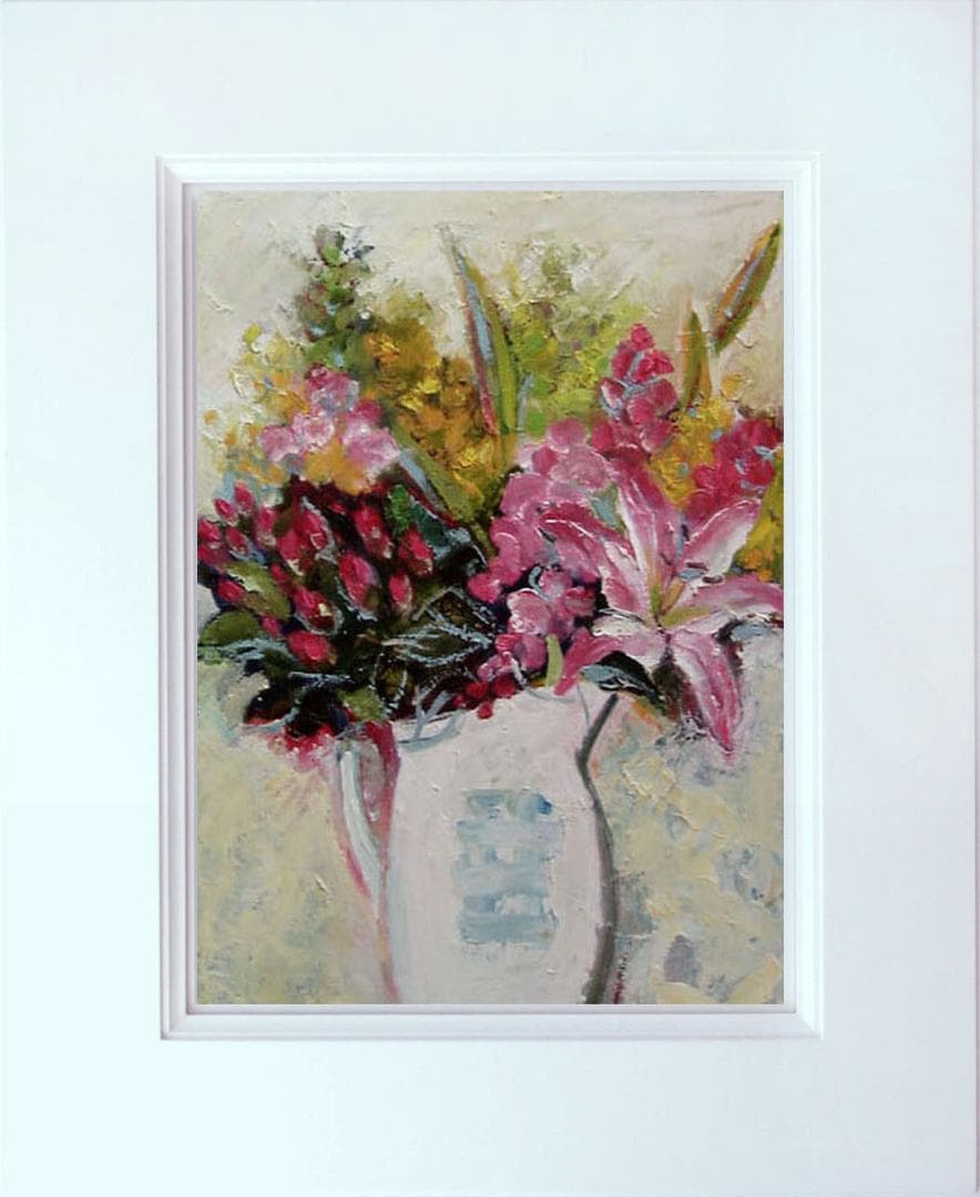 油絵 菅家令子 絵 絵画 インテリア 額付(黒) uF6-112302 花