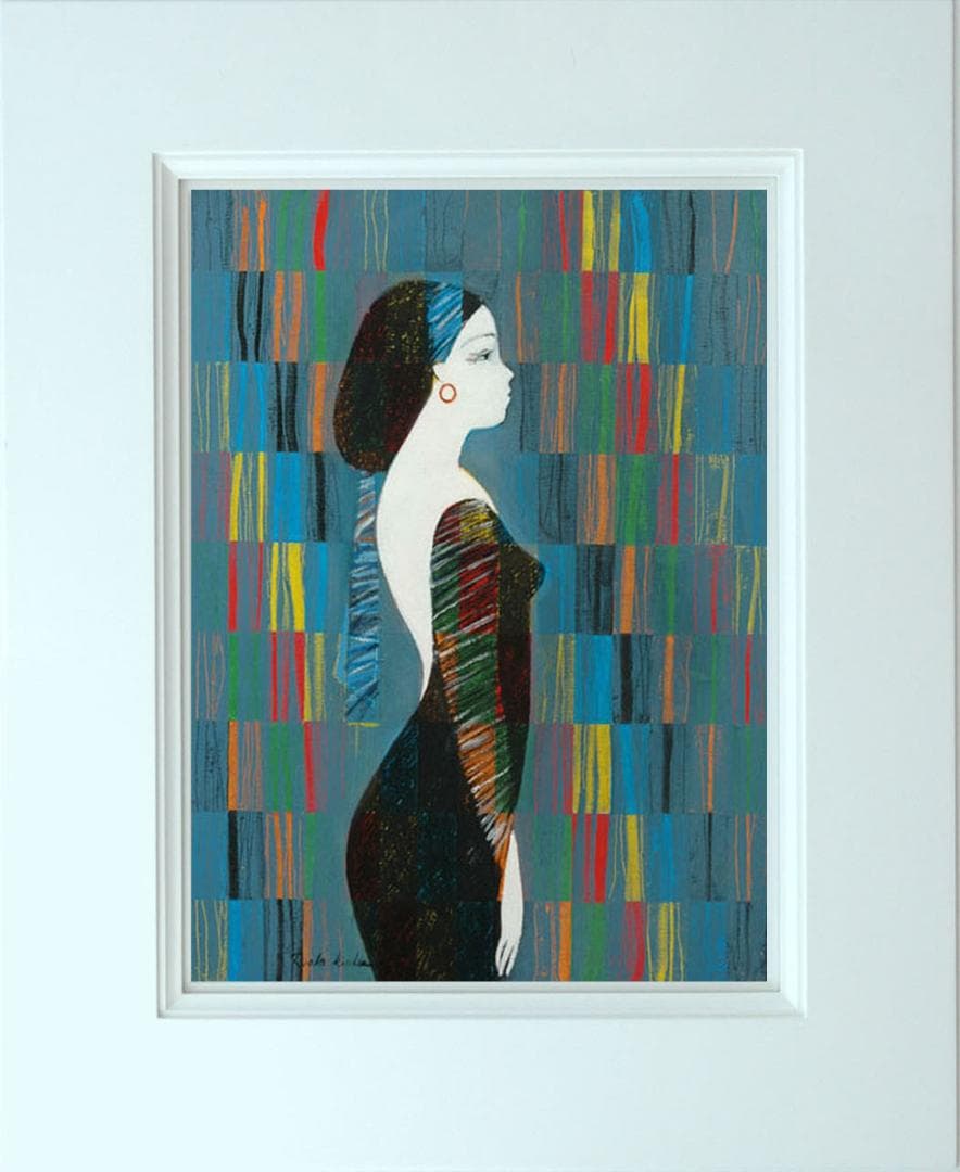 油絵 菅家令子 絵 絵画インテリア 額付(銀) uF6-030214 人物 女性