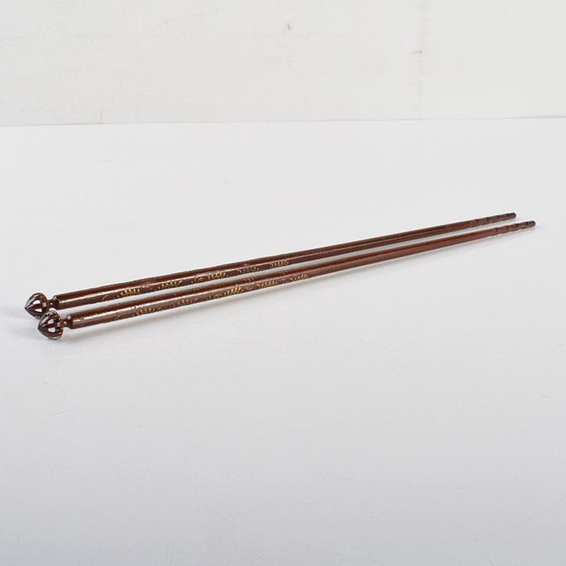 茶道具　御釜師　宮崎彦九郎造　鉄製　藤象嵌　火箸　共箱　C　6251
