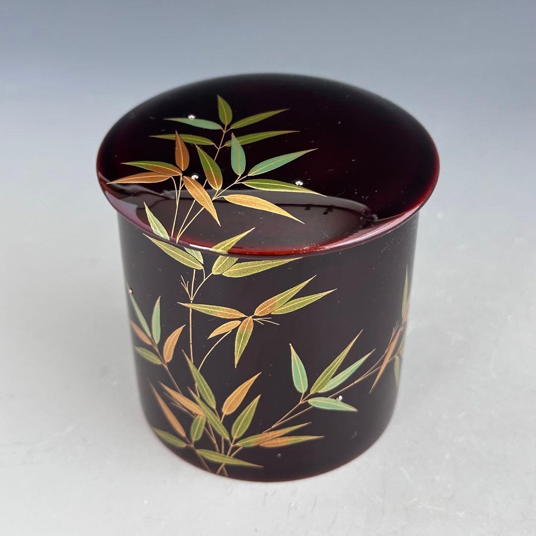 茶道具　笹露蒔絵　金輪寺　茶器　田中修　共箱　山中塗　薄茶器　漆芸　稽古　茶会