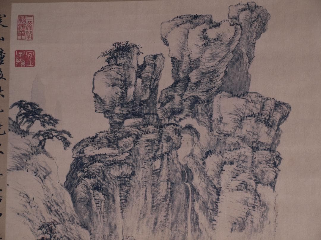 骨董市仕入れ品　中国清時代の肉筆掛軸　邹一桂作 激安骨董品 DE787A7-3