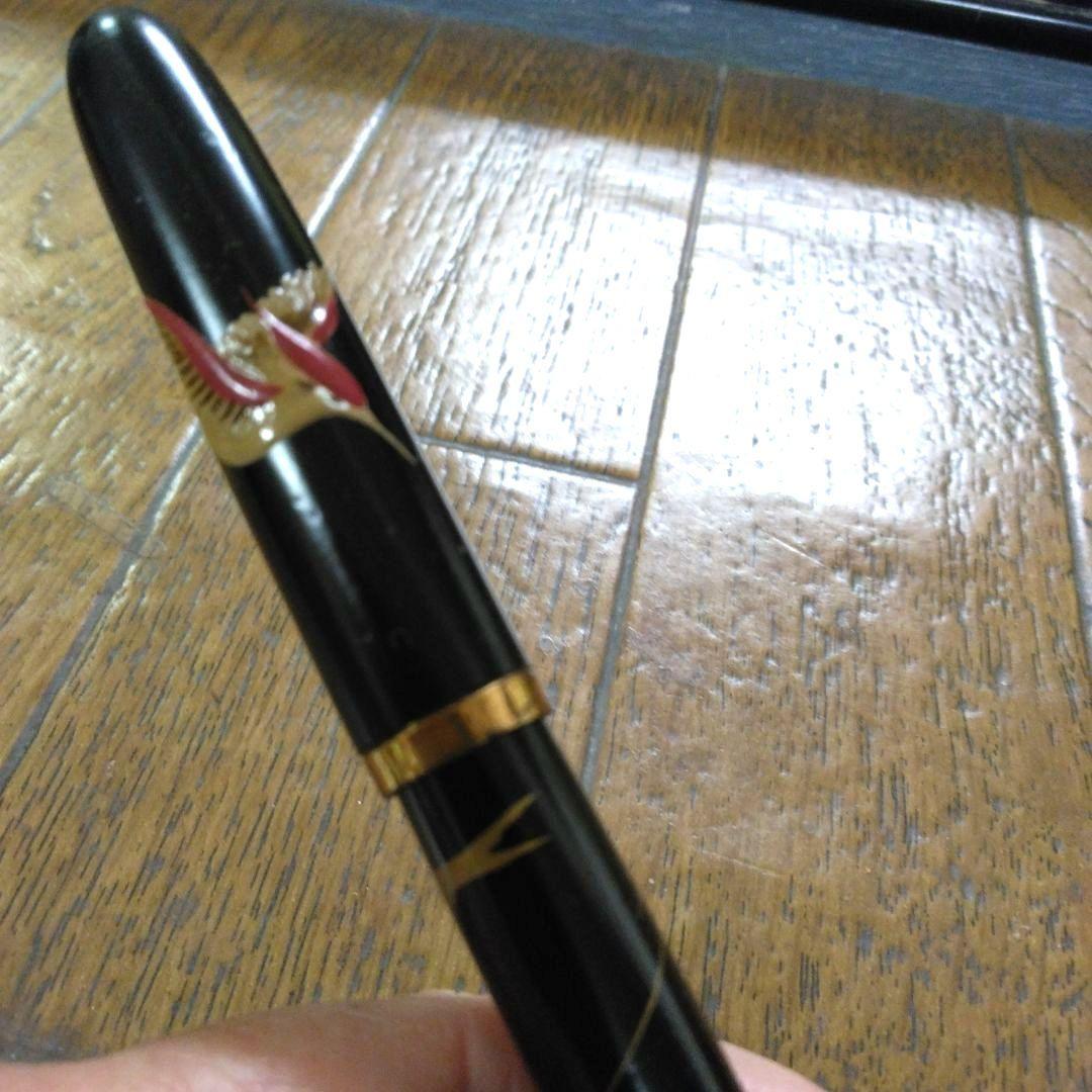 【稀少・貴重】戦前　漆塗　蒔絵万年筆　14K　インク止め　大正　昭和初期　古道具
