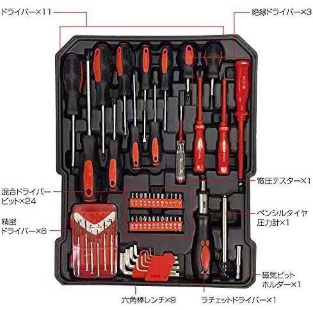 工具 セット 129点 ツールセット DIY 家庭用 車 メンテナンス ケース付