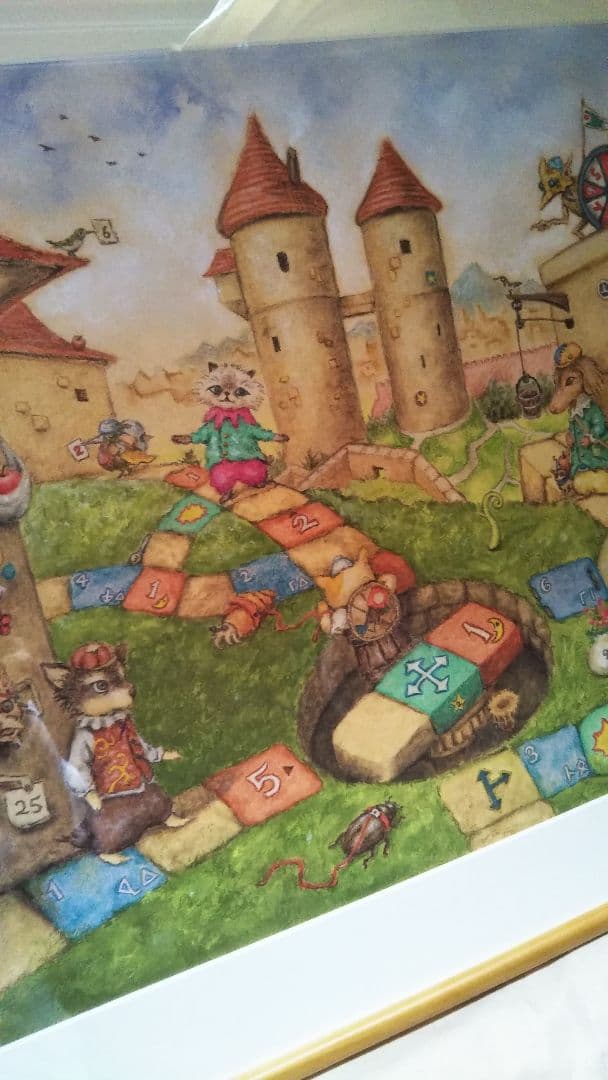 ✴️超特別価格【原画】『スゴロック居住区』犬　猫　動物画　パステル画　風景画