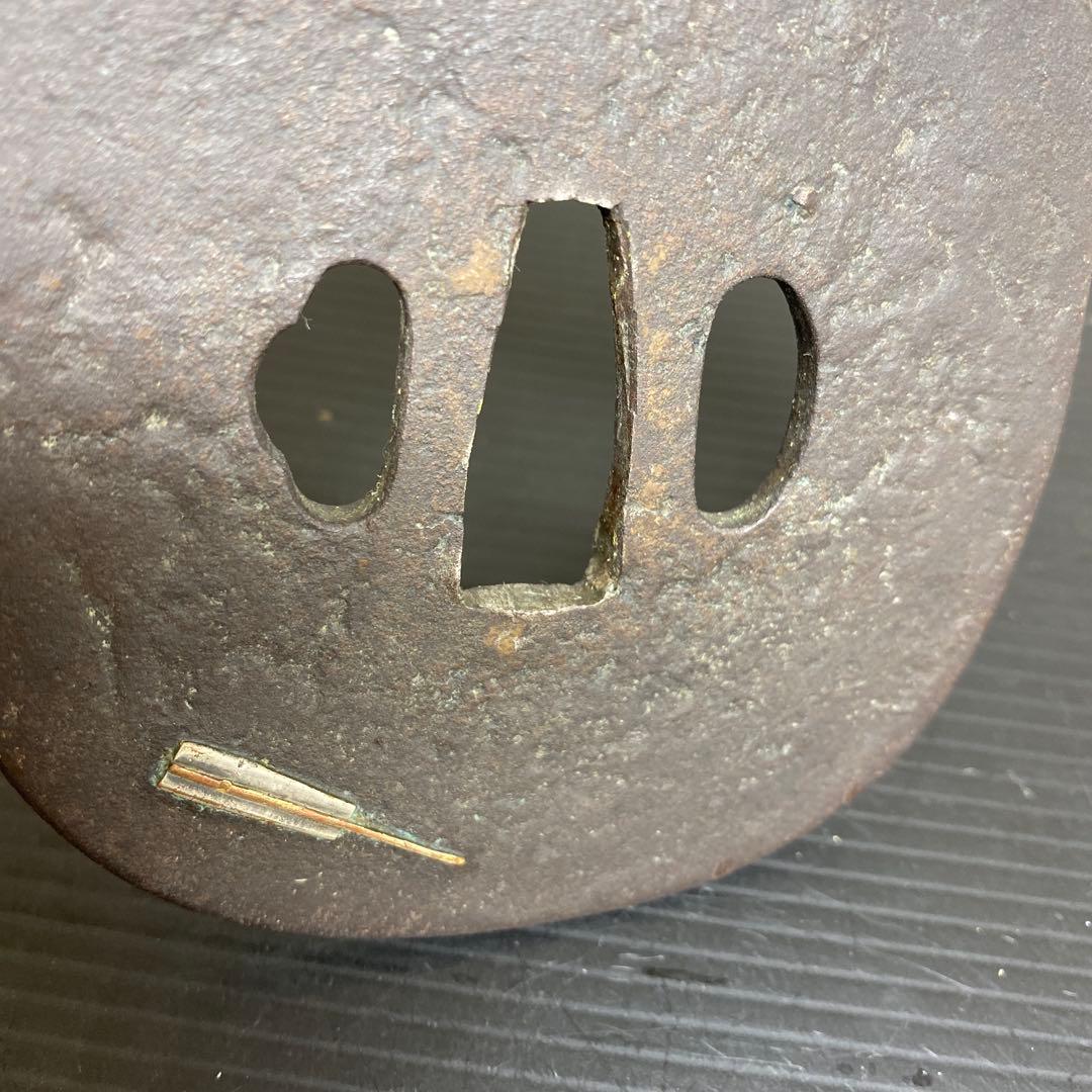 江戸時代　宗吉銘　金象嵌　大鍔　204g 東さ7-1012☆2F