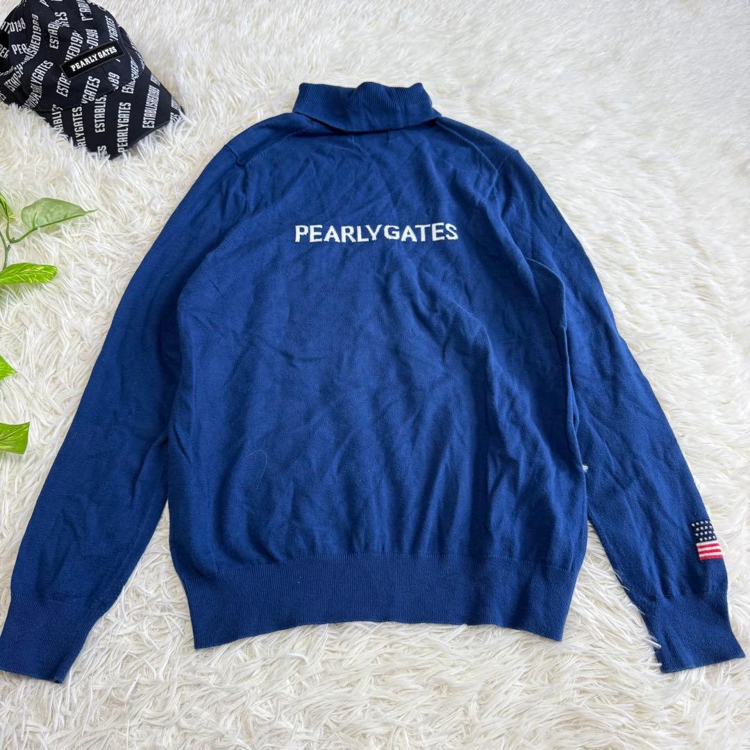 【パーリーゲイツ】美品 タートルネック カシミヤタッチ 1サイズ レディース