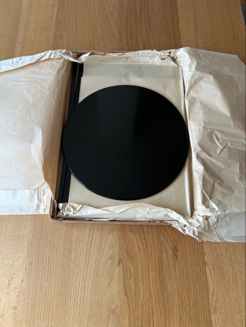 【中古品】茶道具薄板（花入用敷板・花台）本漆三枚組敷板 （矢筈・角蛤・丸蛤)