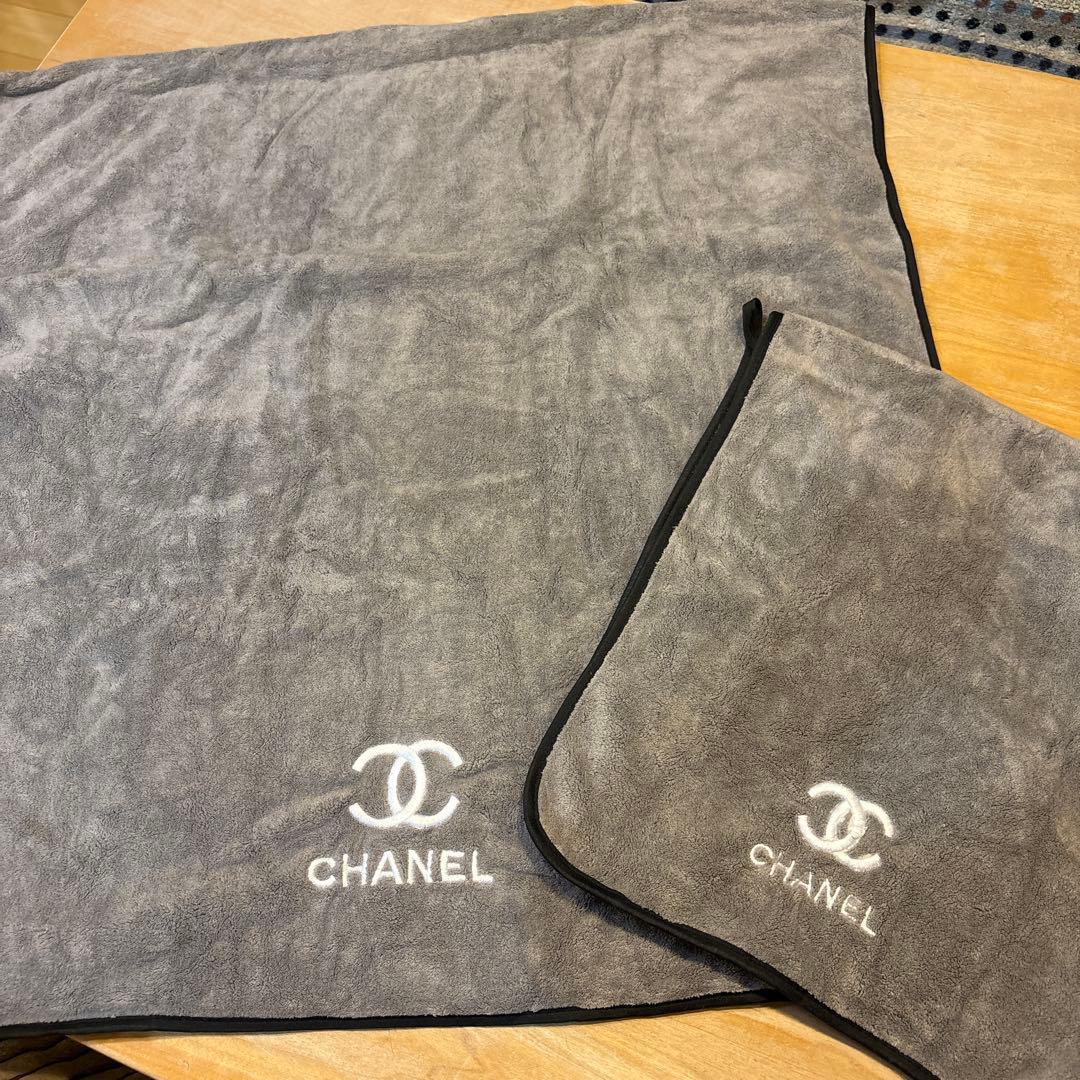 【新品】CHANEL バスタオル ハンドタオルセット グレー　ノベルティ