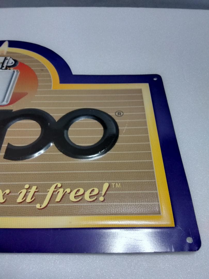 ZIPPO　ジッポー　ＰＲ（ピーアール）プレート　　　　　　　　　メタル製　看板