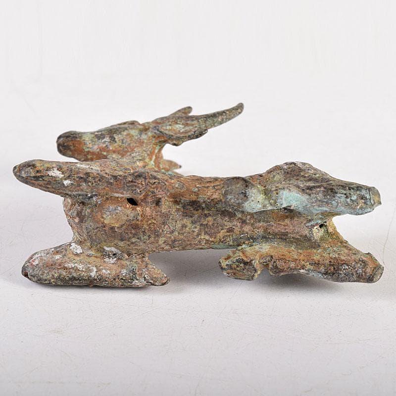中国　古銅青銅　神獣　麒麟　紙鎮　置物　V　7950