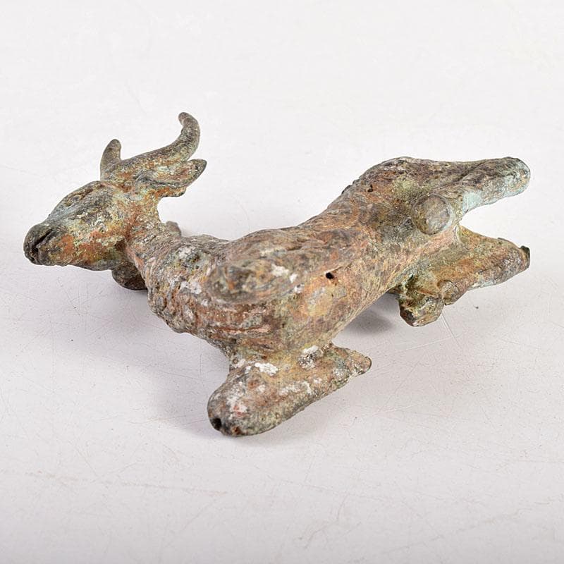 中国　古銅青銅　神獣　麒麟　紙鎮　置物　V　7950