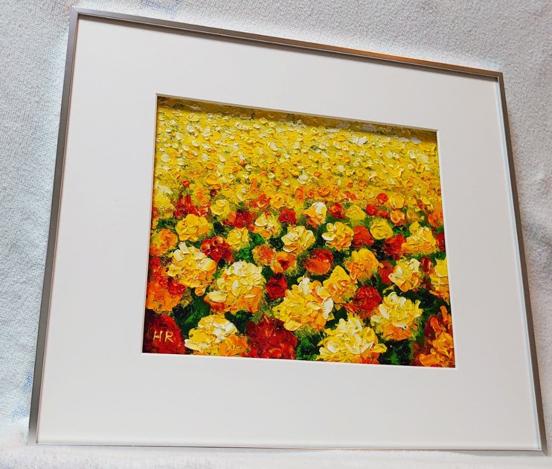 油絵 絵画【黄色い花畑】