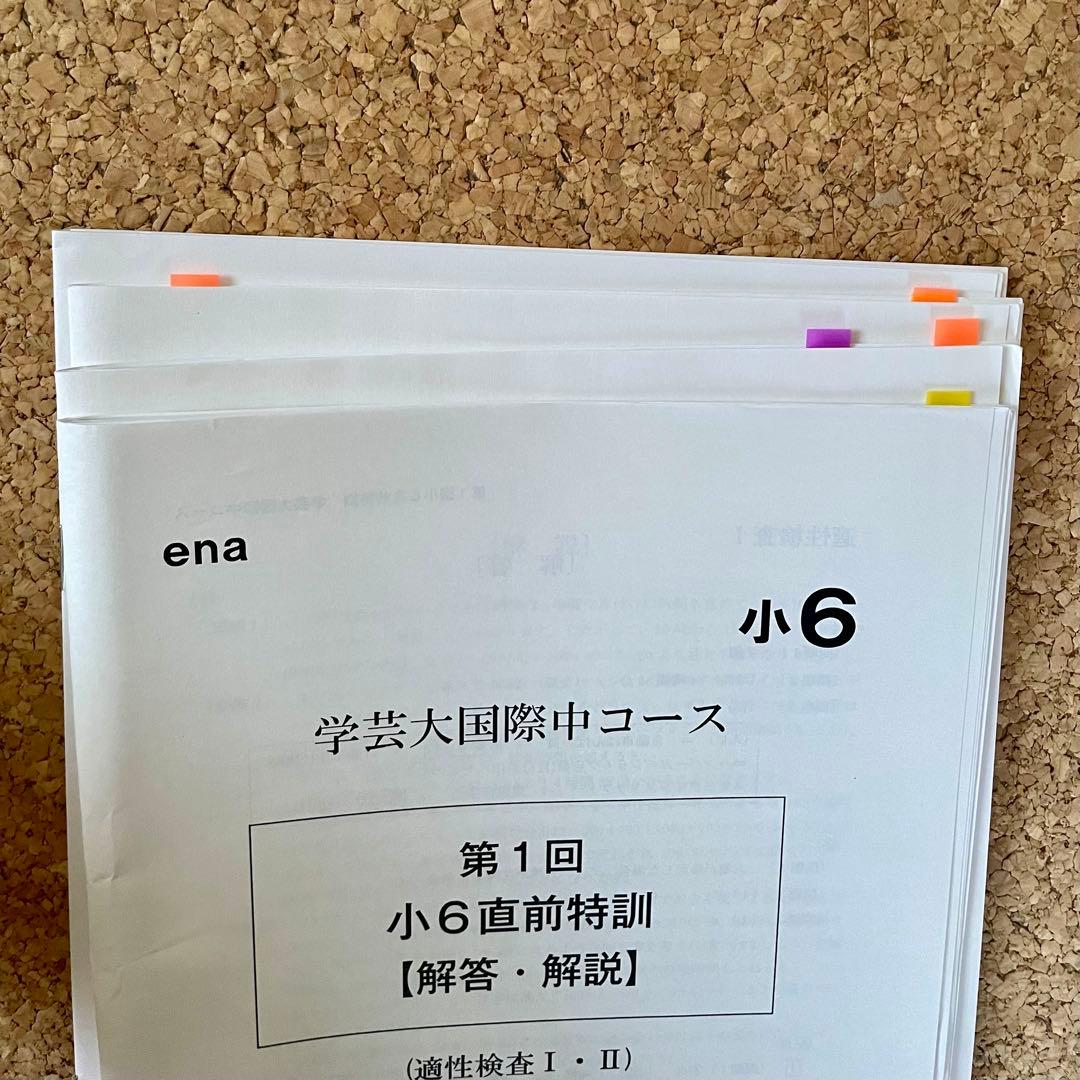 ena 学芸大附属国際中　学校別合判、直前特訓　小6