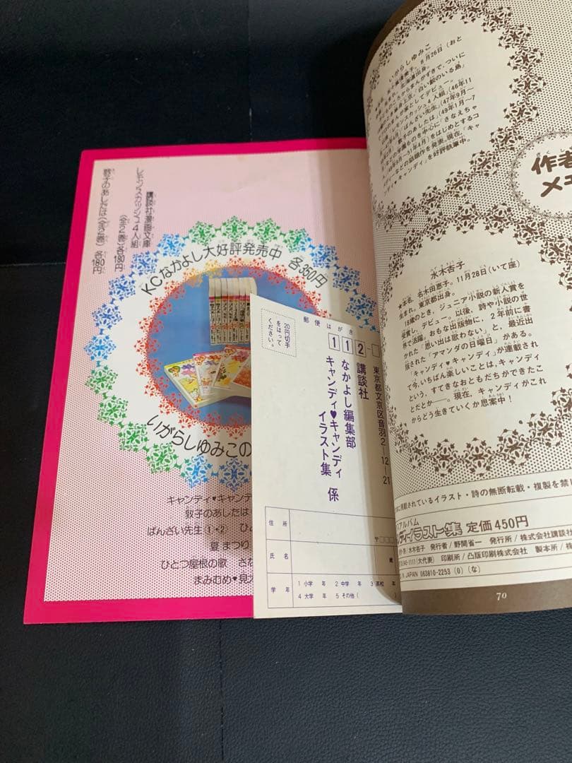 【絶版・完品】キャンディキャンディイラスト集　いがらしゆみこ　水木杏子