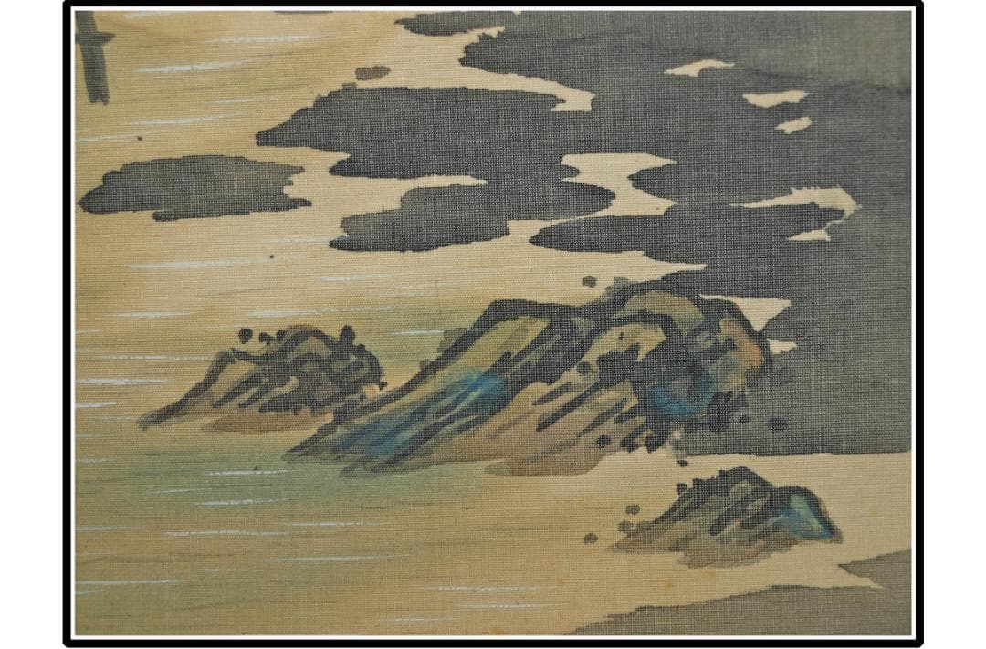 時代の掛軸　風景　肉筆保証　蔵整理不用品処理　中国美术品 X1091C16-9
