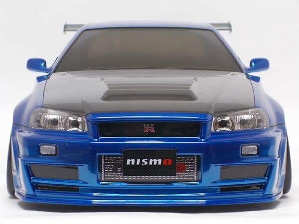タミヤ R34 GT-R 塗装済完成ボディ メタリックブルー／ガンメタル