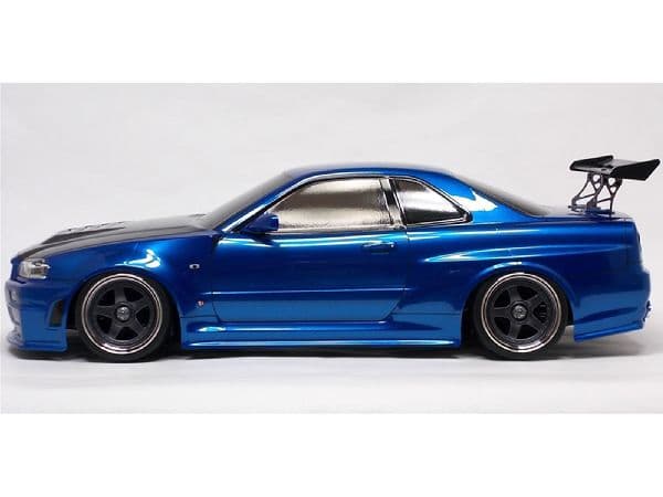 タミヤ R34 GT-R 塗装済完成ボディ メタリックブルー／ガンメタル