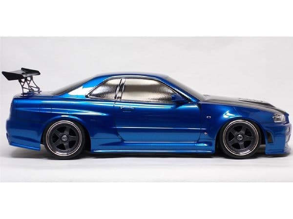 タミヤ R34 GT-R 塗装済完成ボディ メタリックブルー／ガンメタル