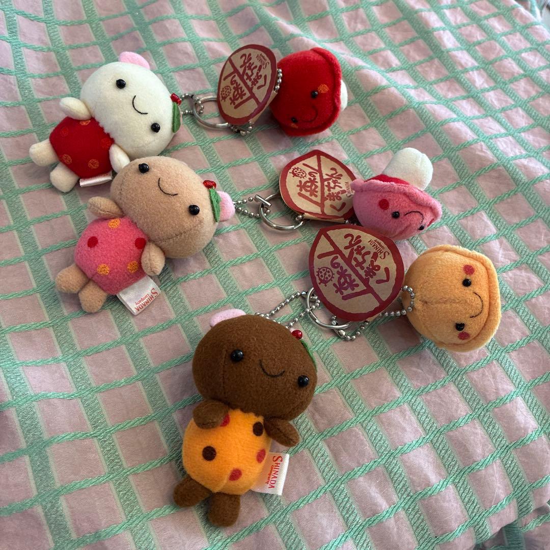 シナダ　平成レトロ　きのこ　くまちゃん　マスコットキーチェーン　3つ