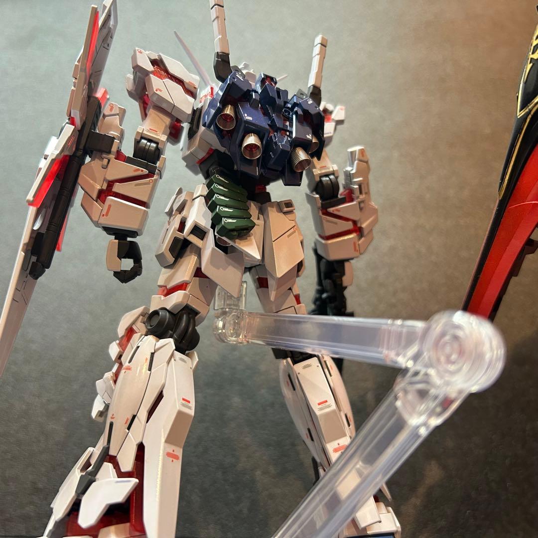 HG ユニコーン&シナンジュ　完成品　全塗装（パール）　ディテールアップパーツ
