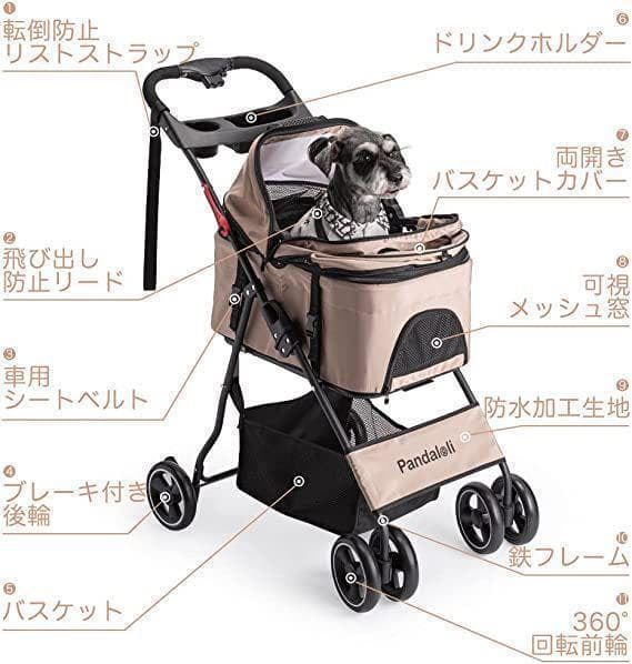 【M2128-190-144】ペットカート ベビーカー バギー 犬 ドッグ