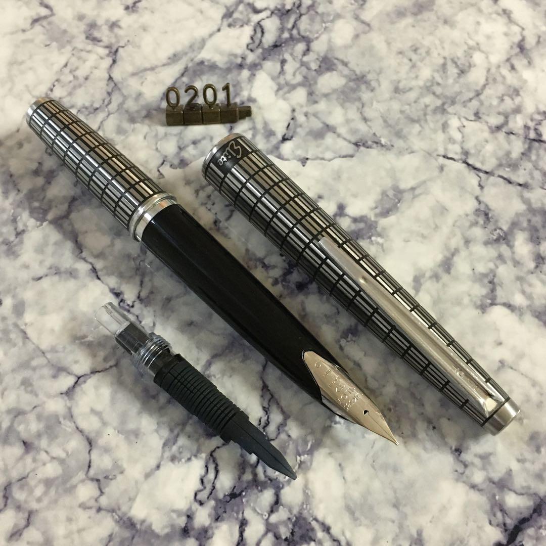 #0201 オーバーホール済み 万年筆 PILOT Elite 全格子 14k