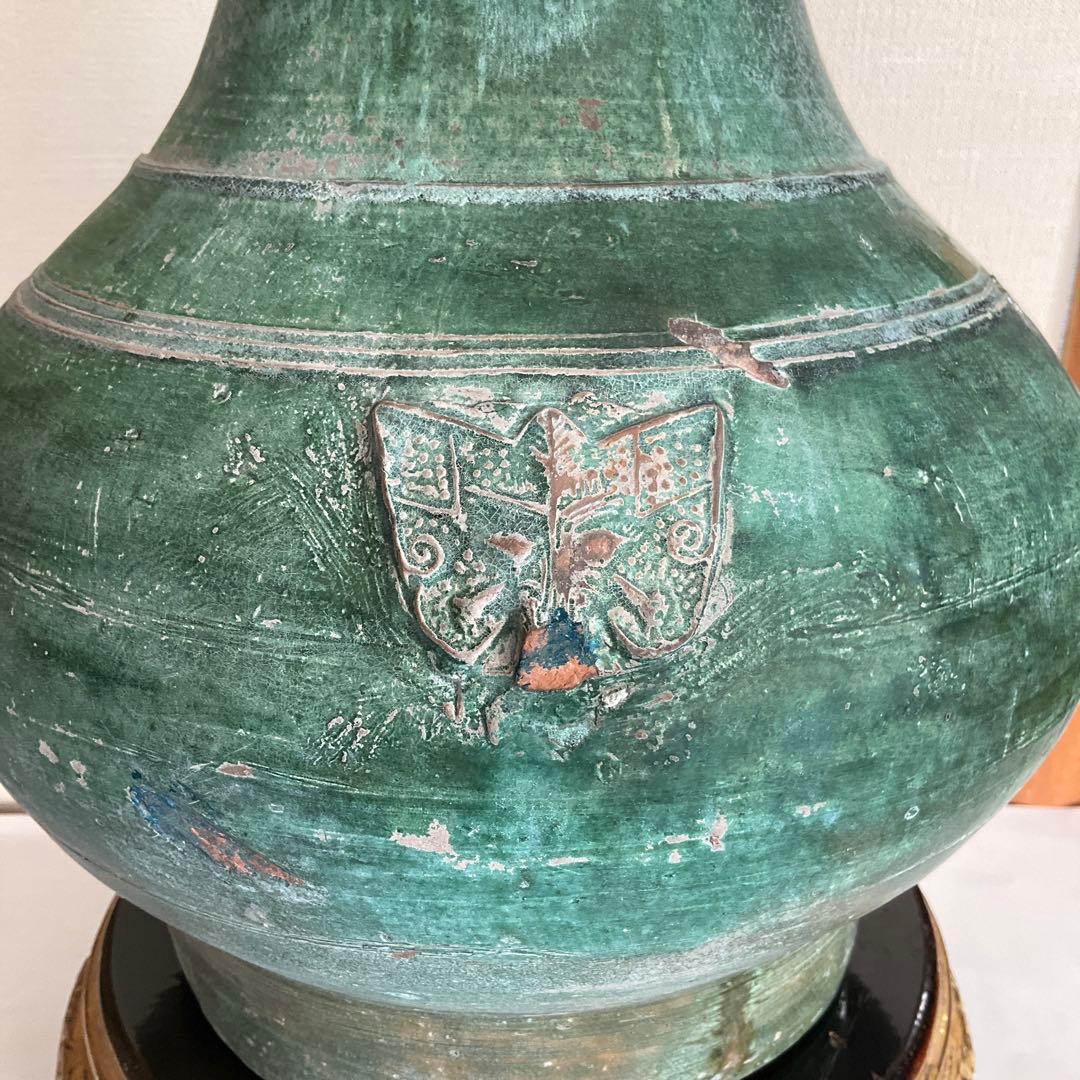中国　漢緑釉獸面壺　後漢時代(2世紀頃)