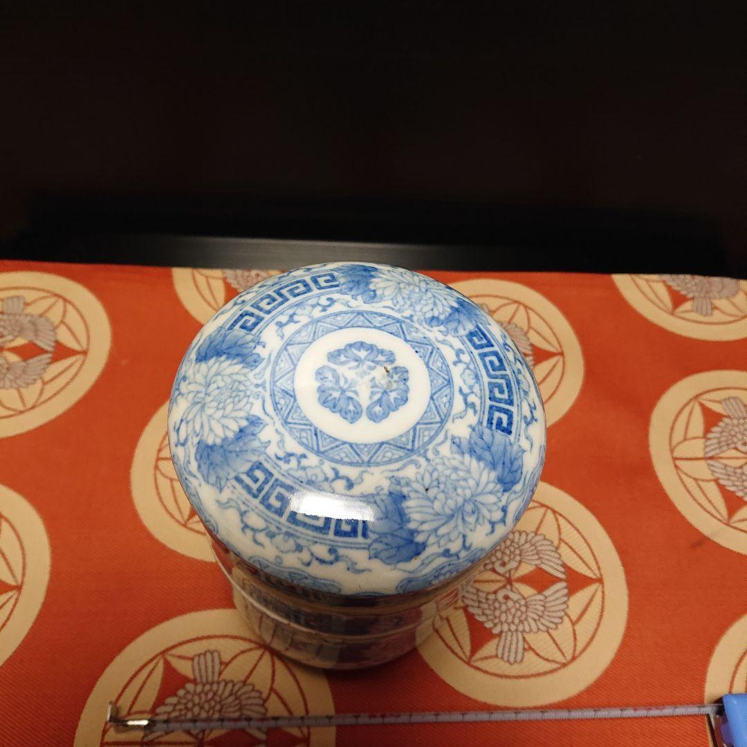 陶器、古美術白磁染付、重箱