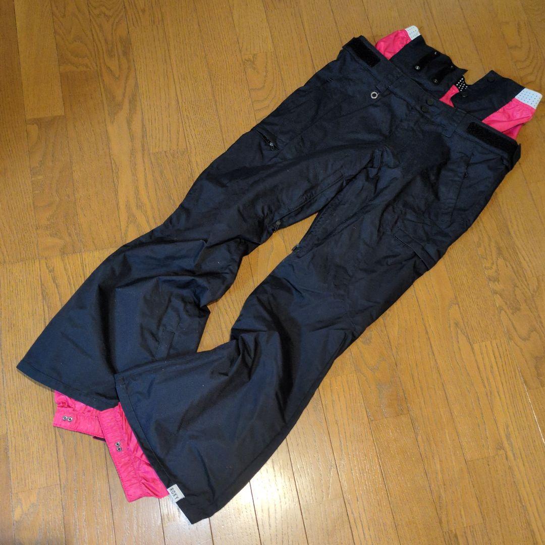 【美品】ROXY　スノボウェア　上下セット　総柄　花柄　ブラック　Ｓ