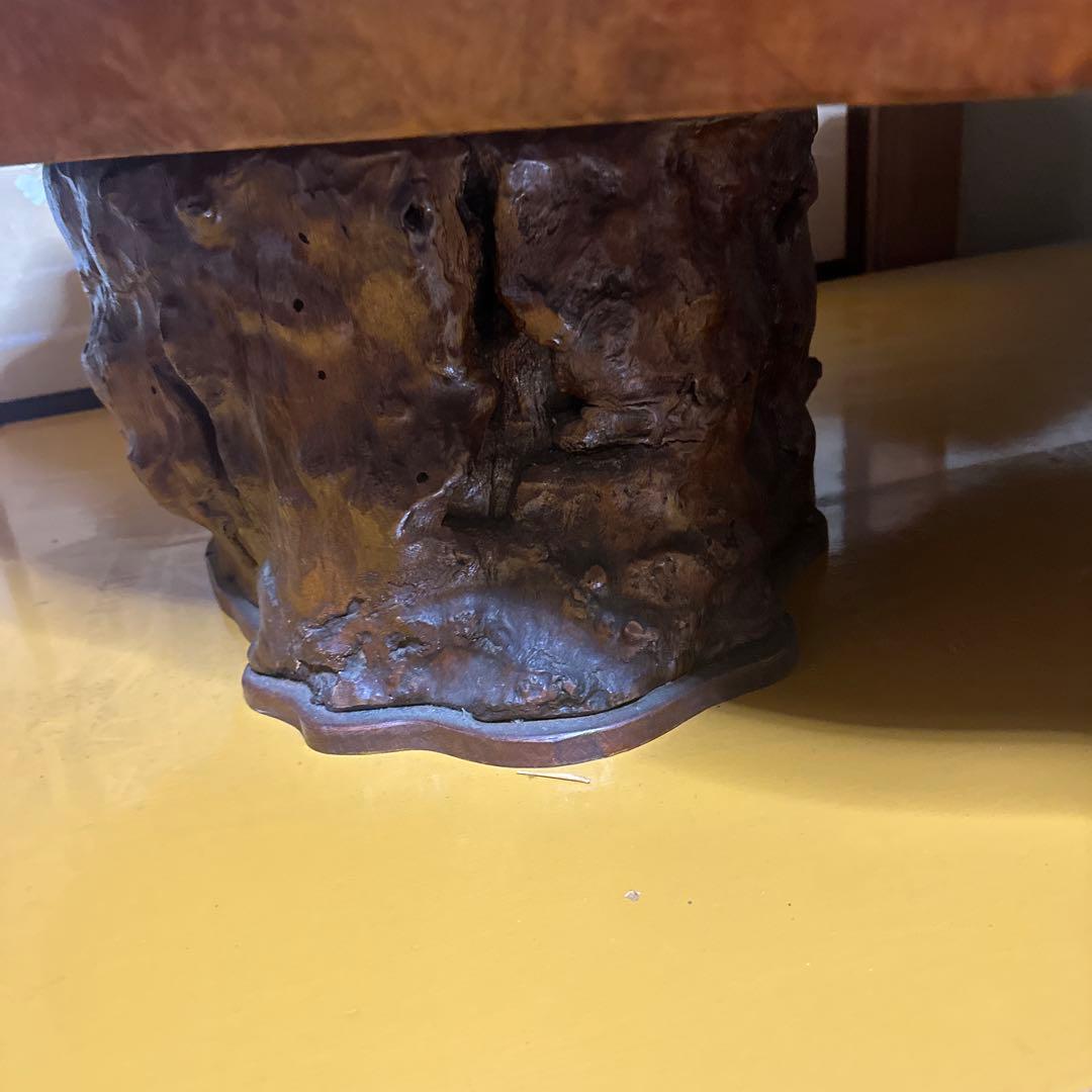 自然木の茶色座卓　一枚木
