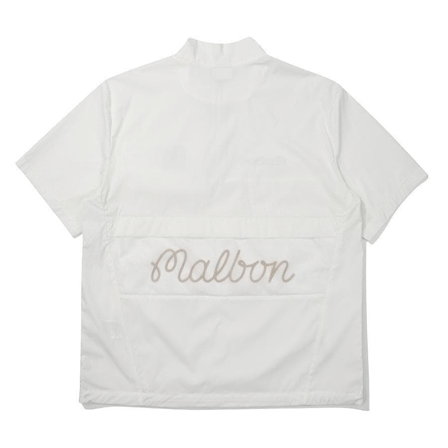 白L マルボンゴルフ ジャケット 半袖 シャツ malbon golf メンズ