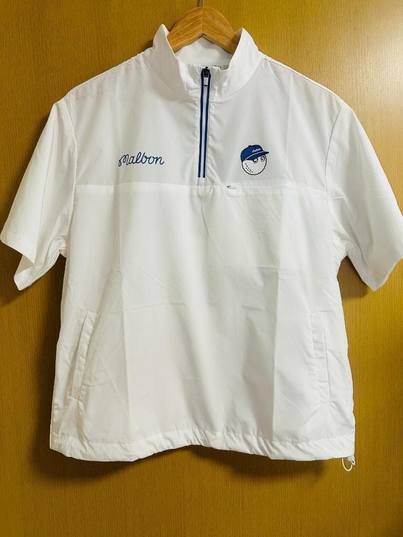 白L マルボンゴルフ ジャケット 半袖 シャツ malbon golf メンズ