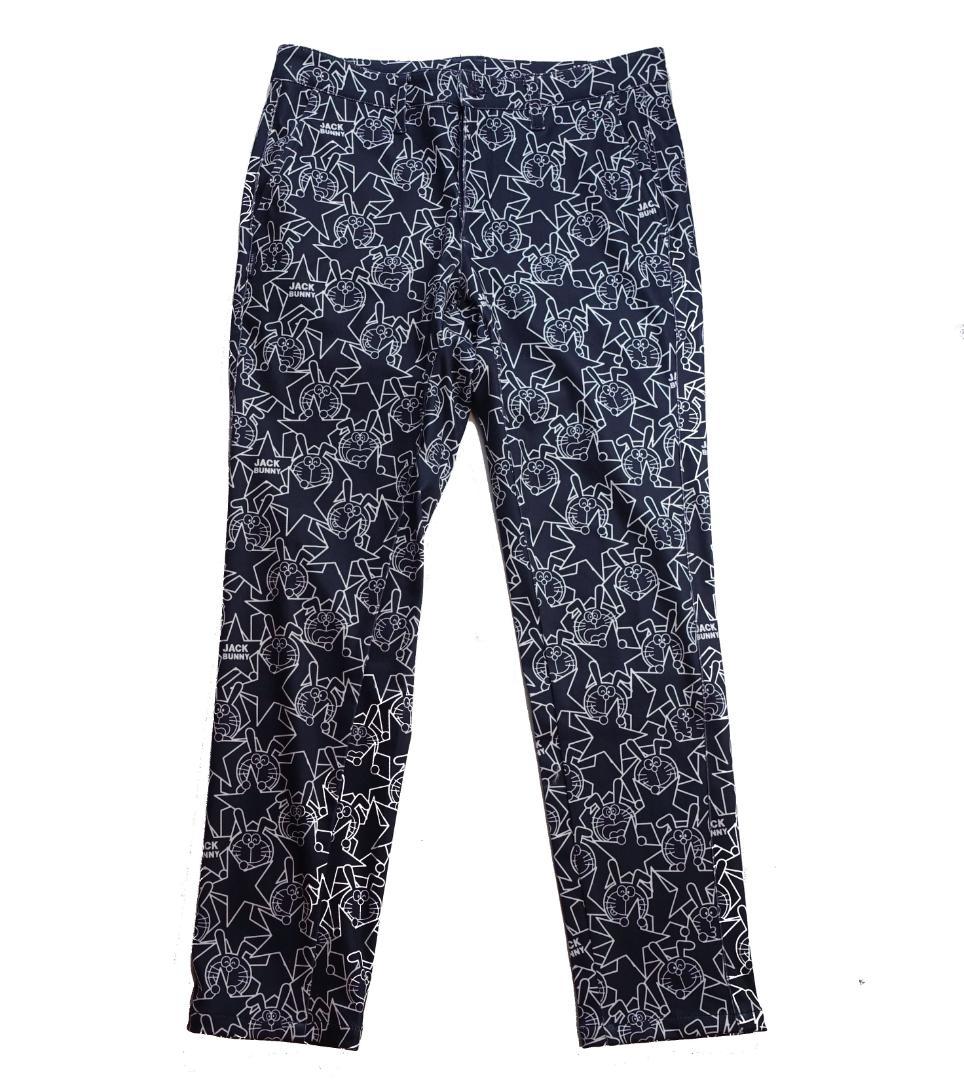 C新品 5/L 秋冬 ジャックバニー × ドラえもん 総柄 裏起毛 ゴルフパンツ