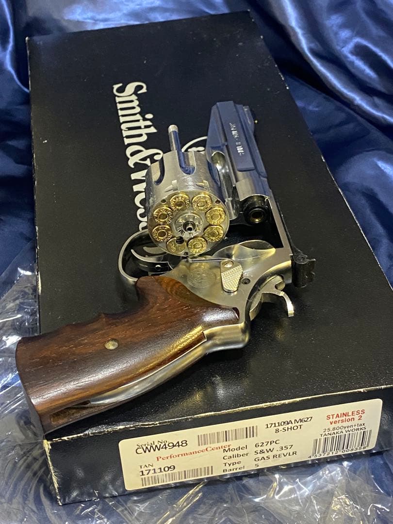 タナカ　S&W M627 ガスリボルバー　キムアーレンズグリップ付き