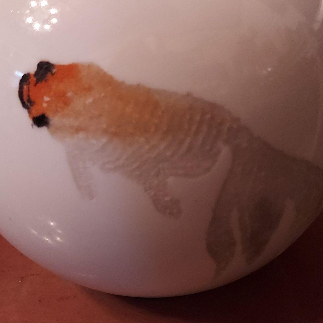 行人作　大きめの金魚柄の花器