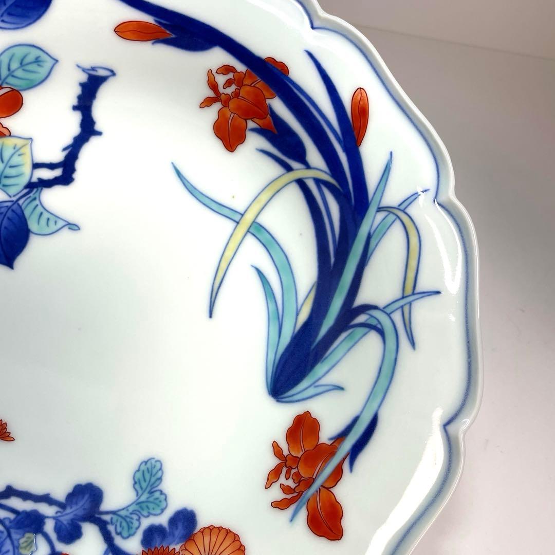 十三代 今右衛門 錦色鍋島 皿 菓子器 花絵