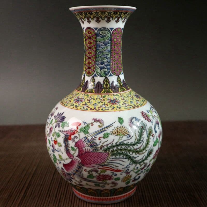 大清乾隆龍鳳瓷花瓶 装飾品 現代工芸品 美術品 置物
