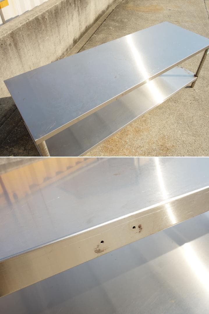 【中古】M▽業務用 厨房 作業台 棚 ステンレス コンロ台 (Fe1830)