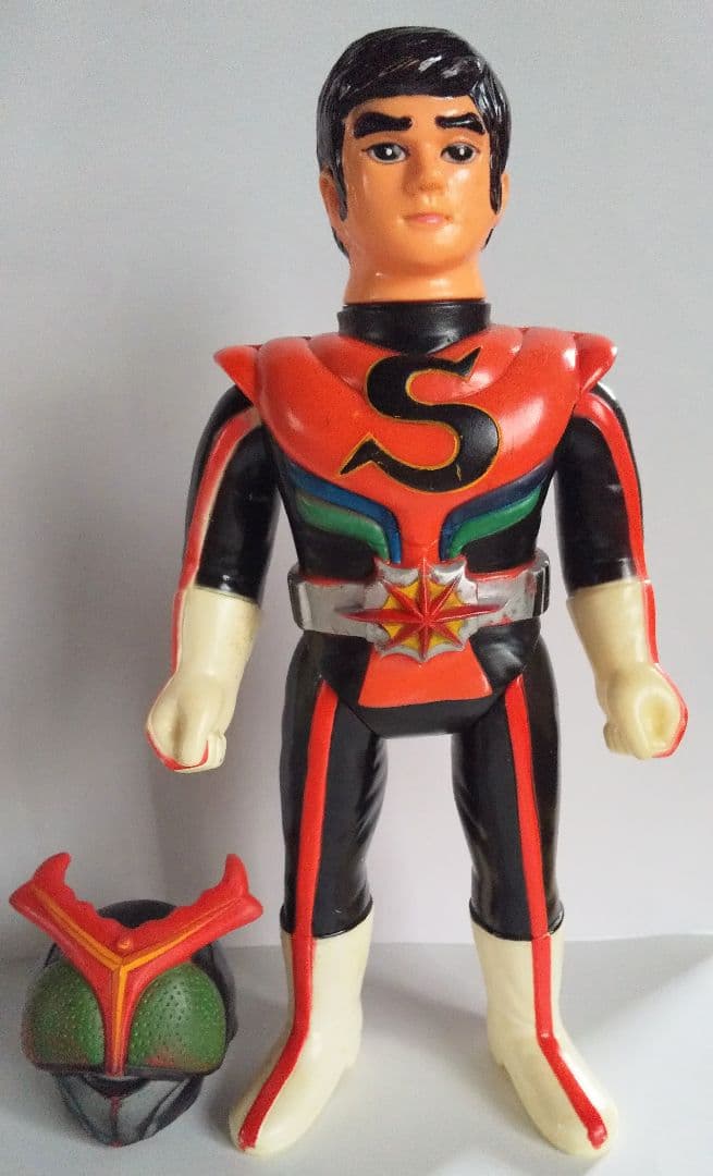 旧バンダイ 仮面ライダーストロンガー 面取れ ソフビ 怪人 仮面ライダー