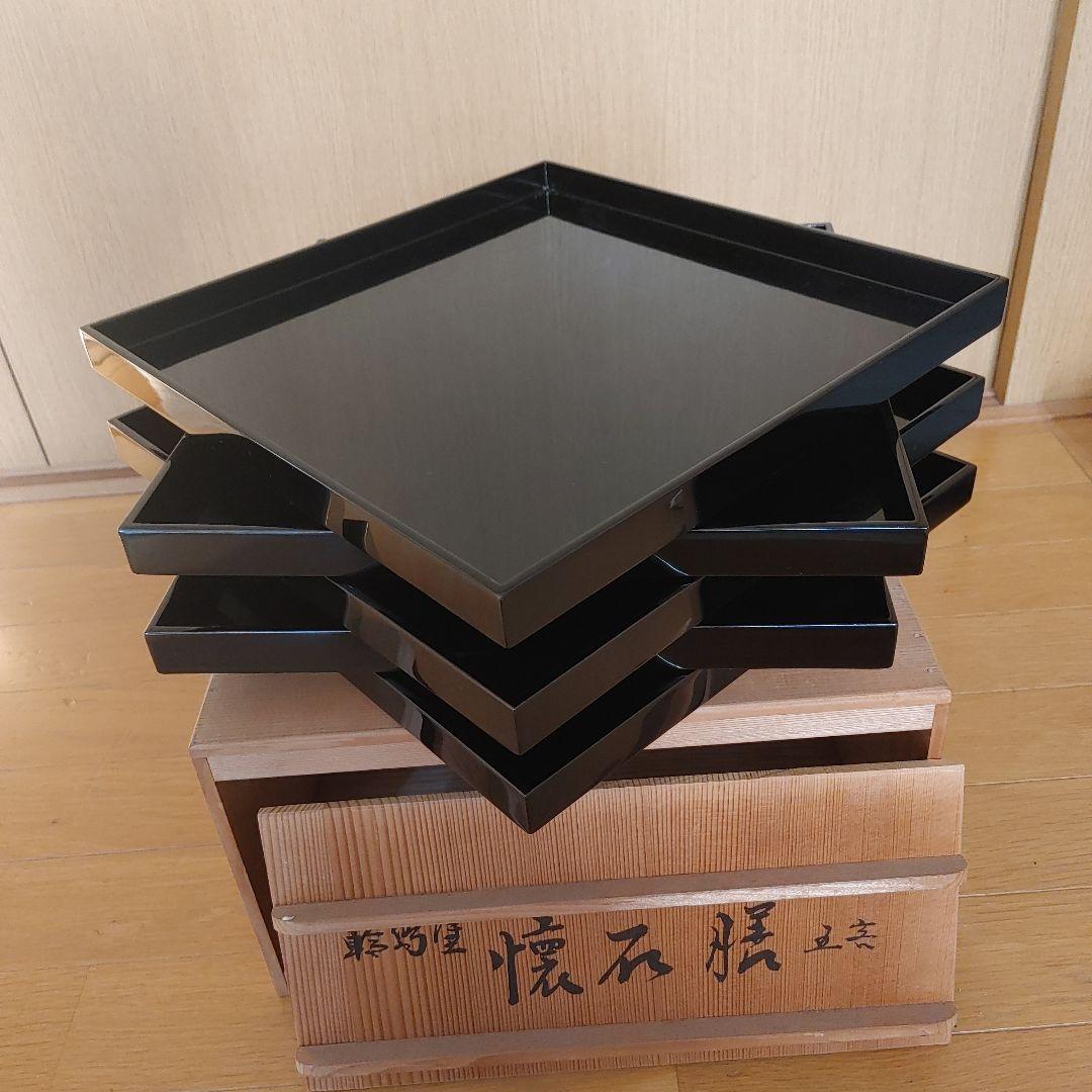 膳 5枚セット 木製収納箱付き 茶懐石道具　お膳　４枚　輪島塗
