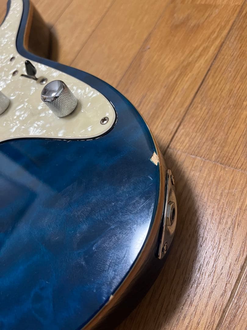 【動作良好】 青系　バインディング　グラスルーツ　ギター　grass roots