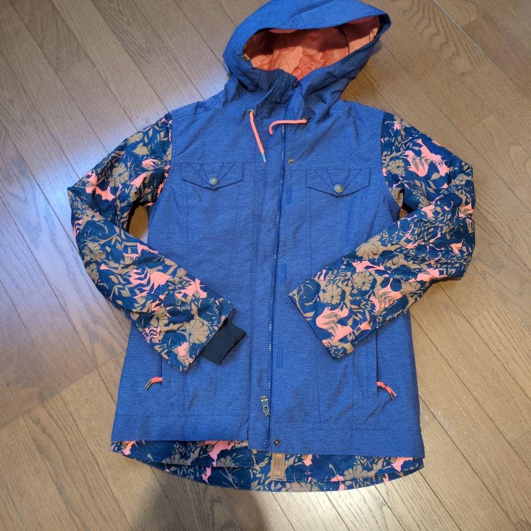 【美品】ROXY　スノボウェア　上下セット　総柄　デニム風　イエロー　Ｓ