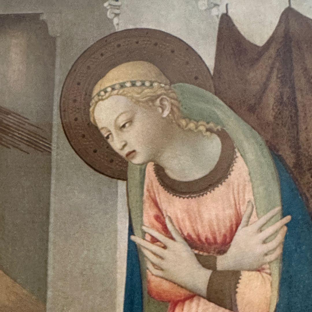 キリスト教美術 絵画 額縁 アンティーク 66.5×67cm 骨董品