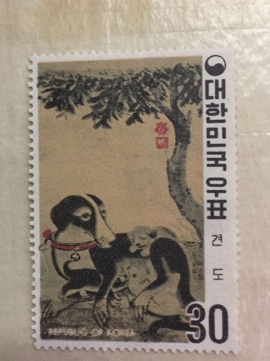 古い  韓国記念切手。絵画 シリーズ 珍品 9枚