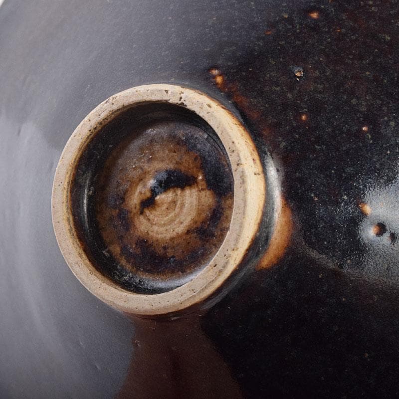 水芙蓉　中国　柿釉　天目茶碗　仕覆・時代箱付　M　R9034