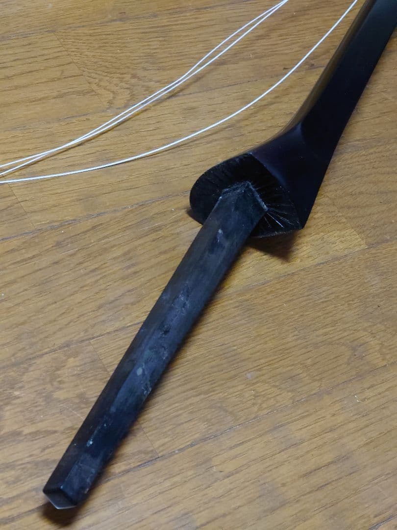 真壁型三線　黒木（カミゲン、真黒）　本皮1枚張